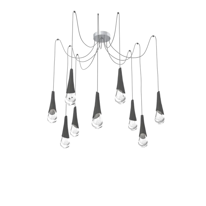 Hammerton Studio Hailstone Swag Chandelier Classic Silver / 9-Piece / Charcoal Ceramic