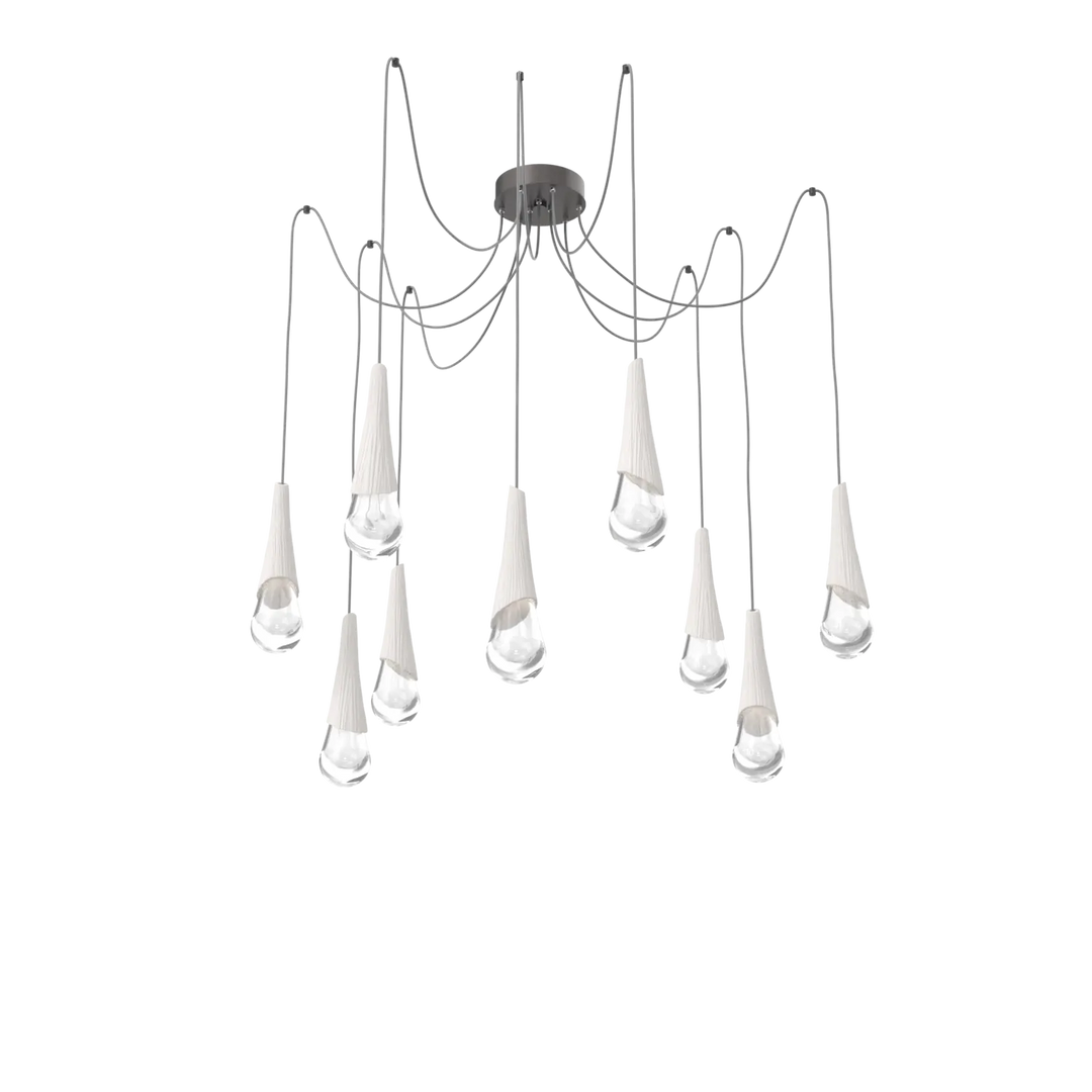 Hammerton Studio Hailstone Swag Chandelier Graphite / 9-Piece / Chalk Ceramic