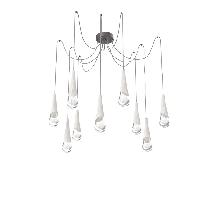 Hammerton Studio Hailstone Swag Chandelier Graphite / 9-Piece / Chalk Ceramic