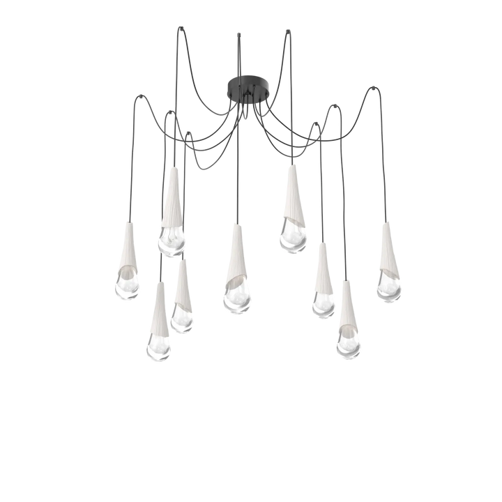 Hammerton Studio Hailstone Swag Chandelier Matte Black / 9-Piece / Chalk Ceramic