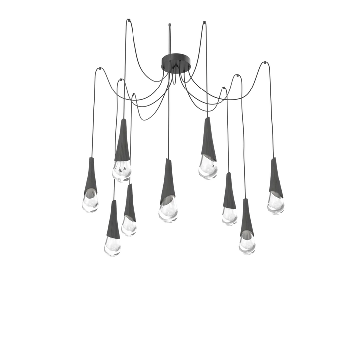 Hammerton Studio Hailstone Swag Chandelier Matte Black / 9-Piece / Charcoal Ceramic