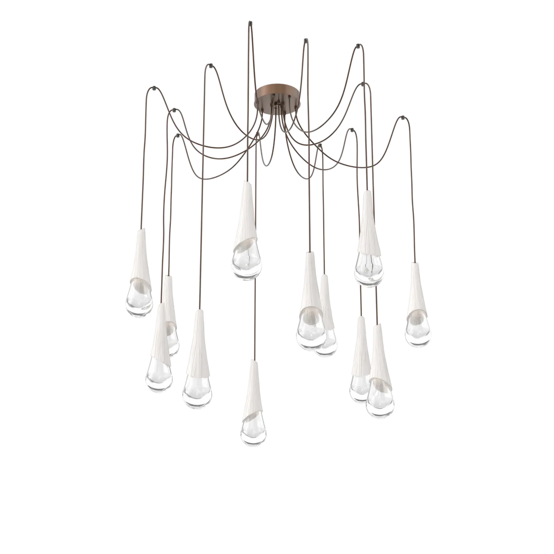 Hammerton Studio Hailstone Swag Chandelier Burnished Bronze / 12-Piece / Chalk Ceramic
