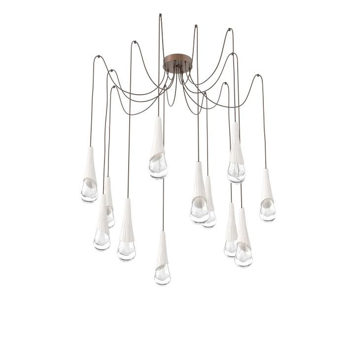 Hammerton Studio Hailstone Swag Chandelier Burnished Bronze / 12-Piece / Chalk Ceramic
