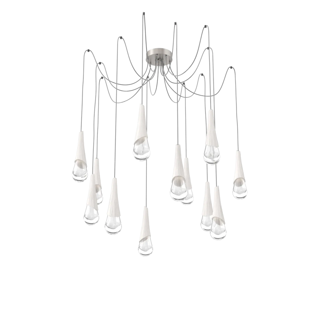 Hammerton Studio Hailstone Swag Chandelier Beige Silver / 12-Piece / Chalk Ceramic