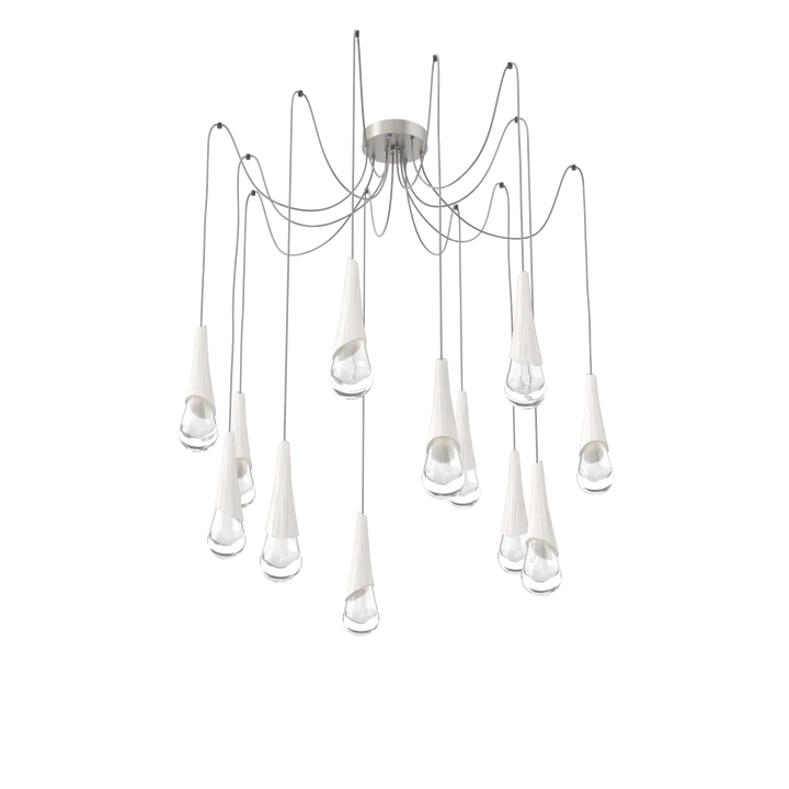 Hammerton Studio Hailstone Swag Chandelier Beige Silver / 12-Piece / Chalk Ceramic