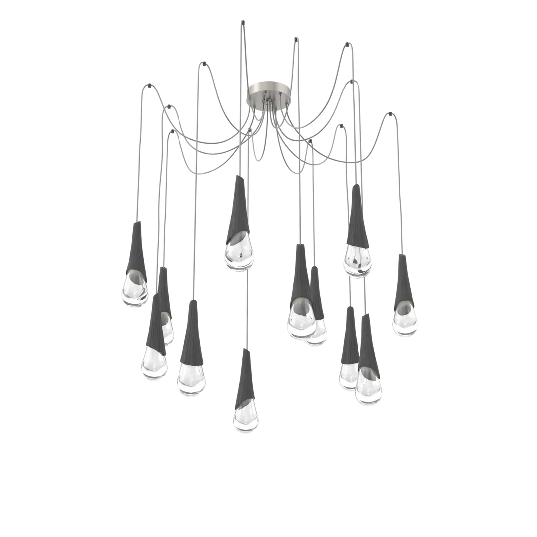 Hammerton Studio Hailstone Swag Chandelier Beige Silver / 12-Piece / Charcoal Ceramic