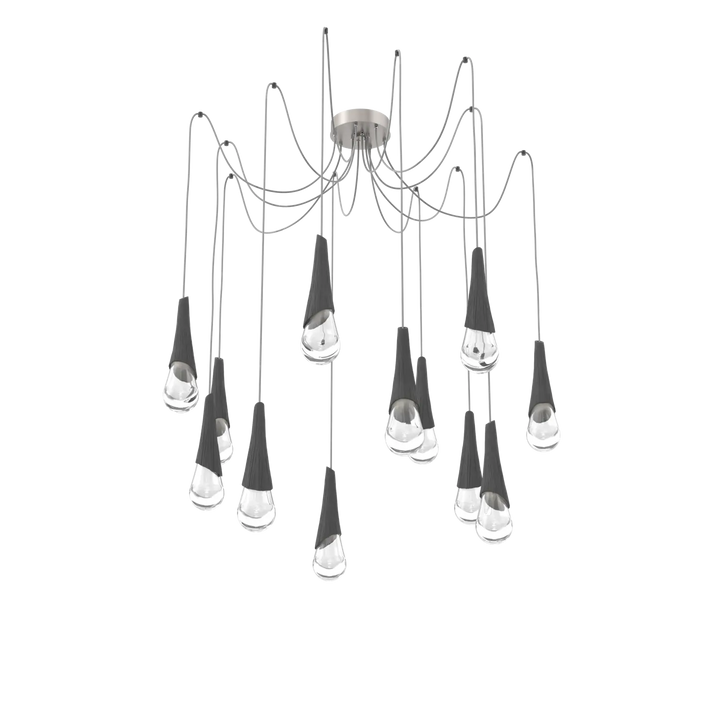 Hammerton Studio Hailstone Swag Chandelier Beige Silver / 12-Piece / Charcoal Ceramic