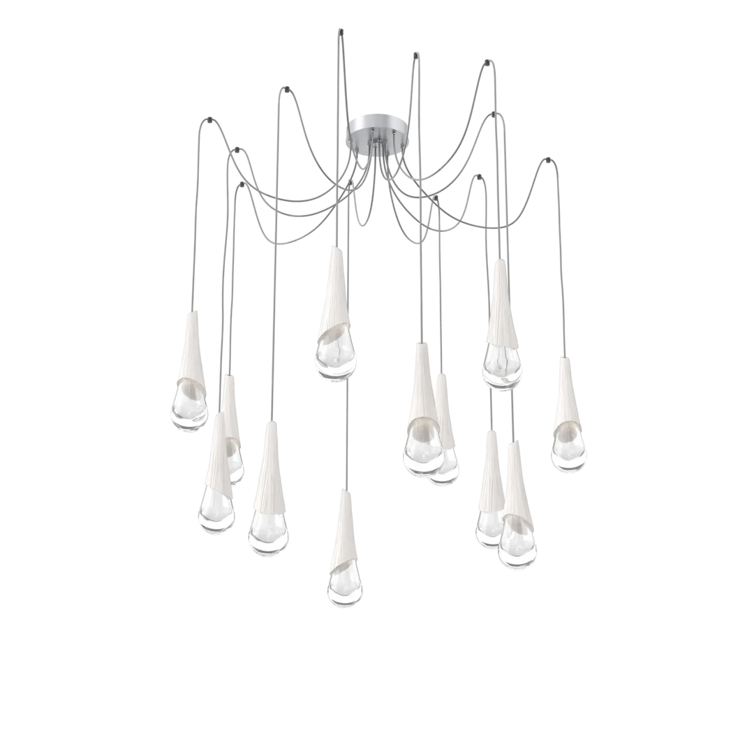 Hammerton Studio Hailstone Swag Chandelier Classic Silver / 12-Piece / Chalk Ceramic