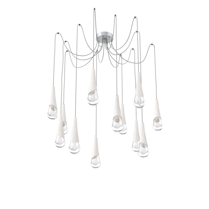 Hammerton Studio Hailstone Swag Chandelier Classic Silver / 12-Piece / Chalk Ceramic