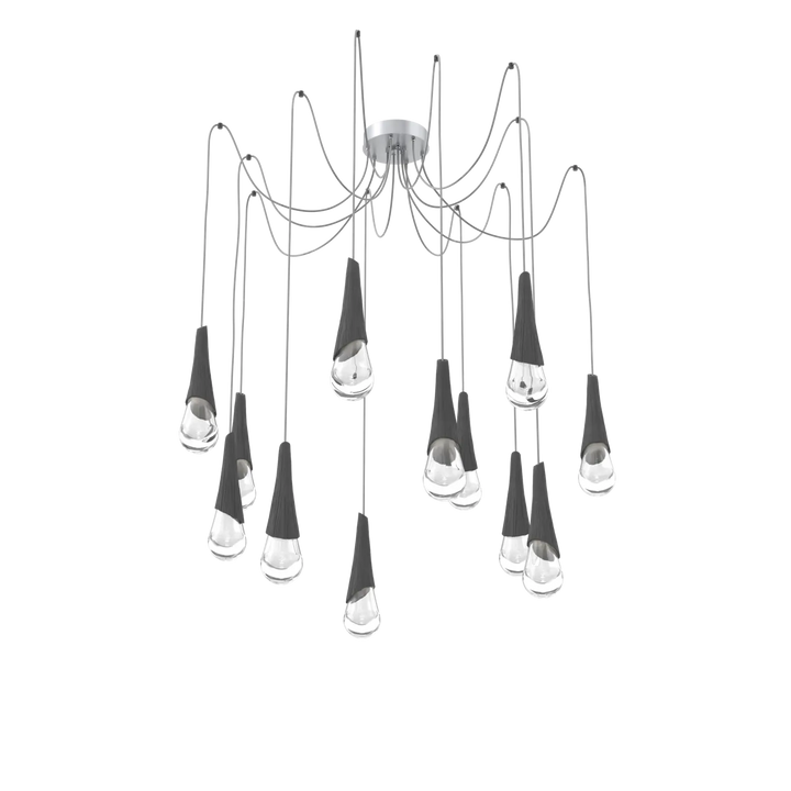 Hammerton Studio Hailstone Swag Chandelier Classic Silver / 12-Piece / Charcoal Ceramic
