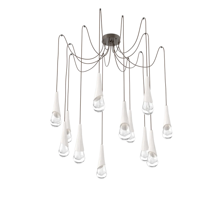 Hammerton Studio Hailstone Swag Chandelier Flat Bronze / 12-Piece / Chalk Ceramic