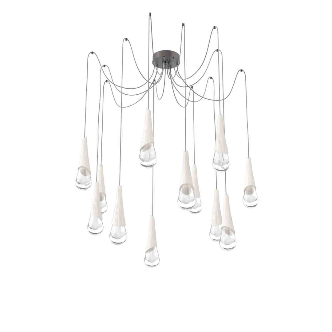 Hammerton Studio Hailstone Swag Chandelier Graphite / 12-Piece / Chalk Ceramic