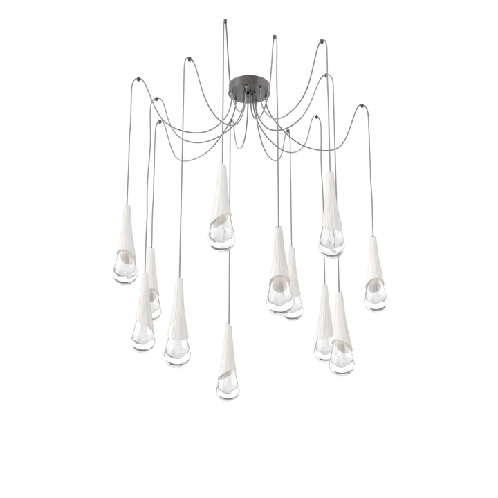 Hammerton Studio Hailstone Swag Chandelier Graphite / 12-Piece / Chalk Ceramic