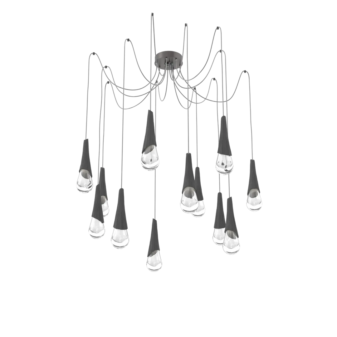 Hammerton Studio Hailstone Swag Chandelier Graphite / 12-Piece / Charcoal Ceramic