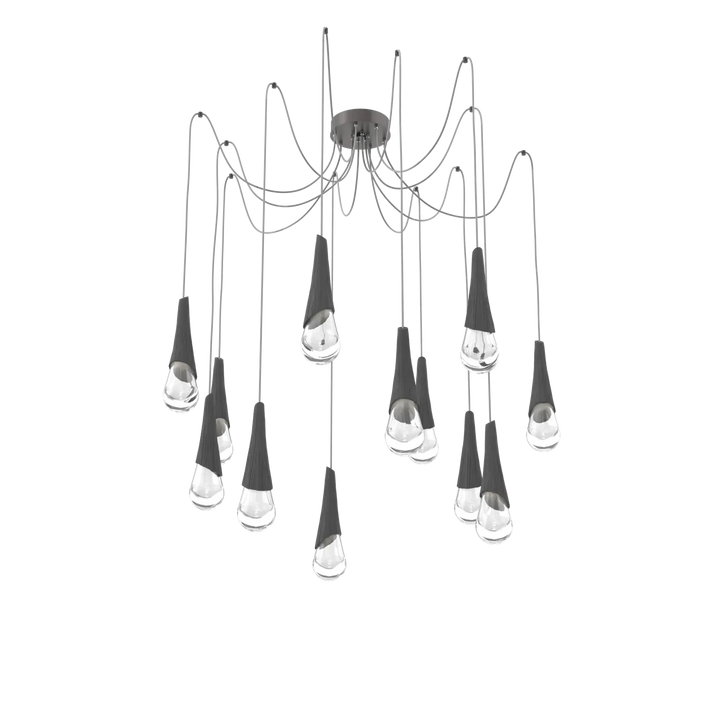 Hammerton Studio Hailstone Swag Chandelier Graphite / 12-Piece / Charcoal Ceramic