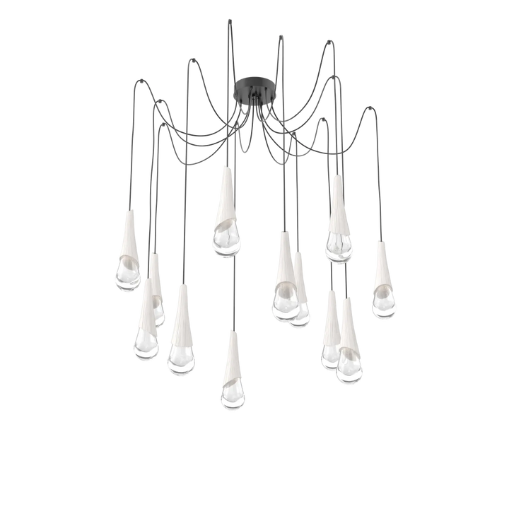 Hammerton Studio Hailstone Swag Chandelier Matte Black / 12-Piece / Chalk Ceramic