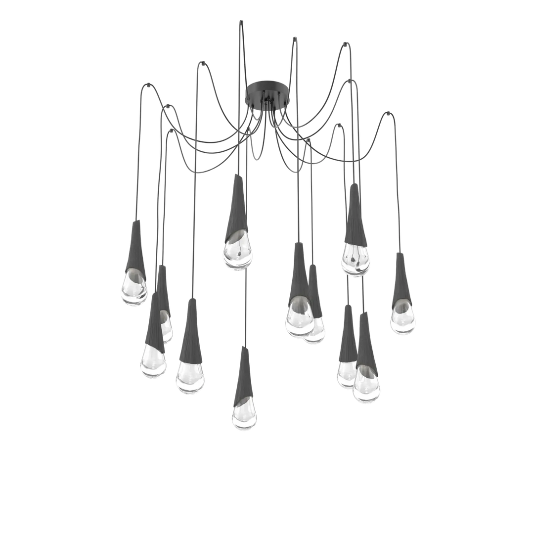 Hammerton Studio Hailstone Swag Chandelier Matte Black / 12-Piece / Charcoal Ceramic