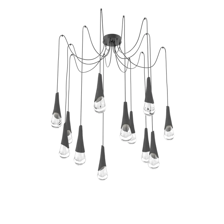 Hammerton Studio Hailstone Swag Chandelier Matte Black / 12-Piece / Charcoal Ceramic