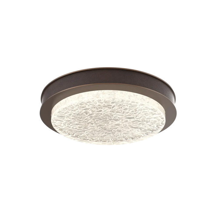 Hammerton Studio Iris Large Sconce / Flush Mount Burnished Bronze / Cocoa Leather