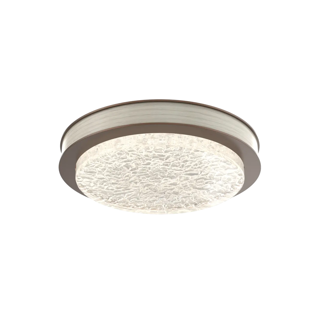 Hammerton Studio Iris Large Sconce / Flush Mount Burnished Bronze / Light Oak Wood