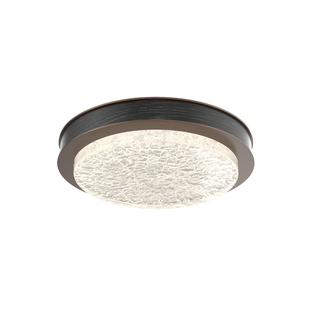 Hammerton Studio Iris Large Sconce / Flush Mount Burnished Bronze / Dark Oak Wood