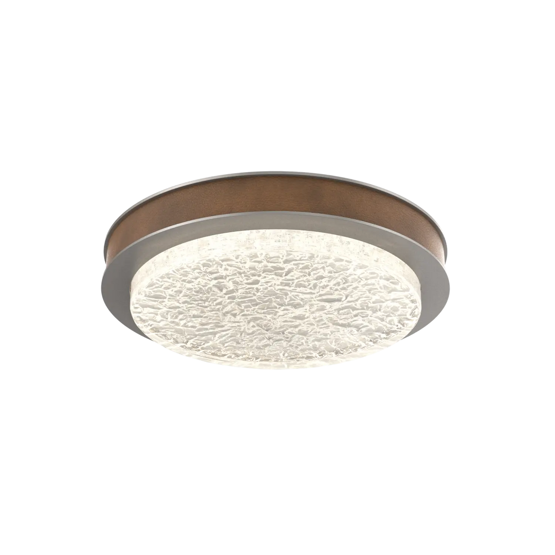 Hammerton Studio Iris Large Sconce / Flush Mount Beige Silver / Nutmeg Leather