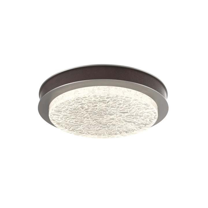 Hammerton Studio Iris Large Sconce / Flush Mount Beige Silver / Cocoa Leather
