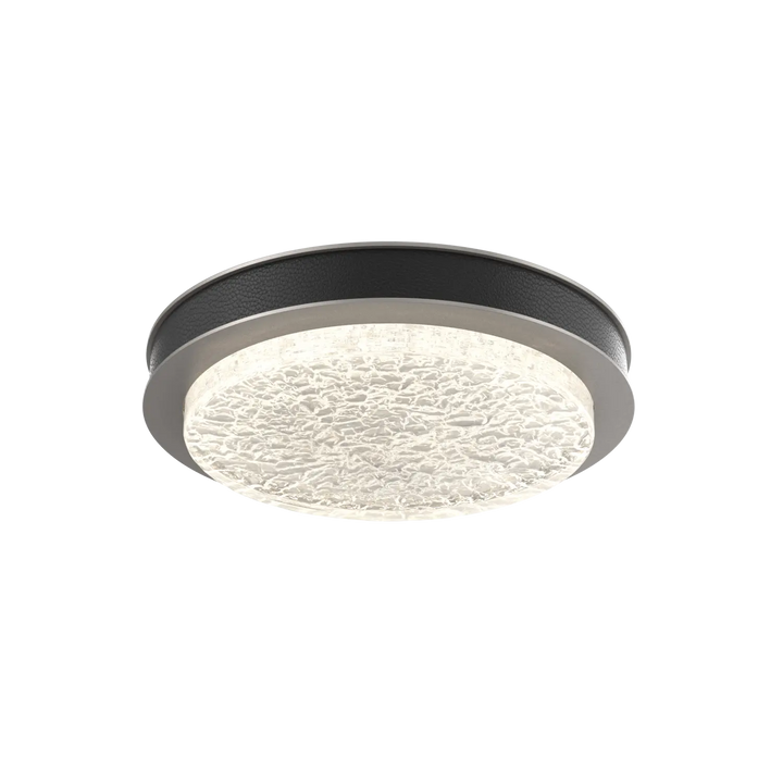 Hammerton Studio Iris Large Sconce / Flush Mount Beige Silver / Licorice Leather
