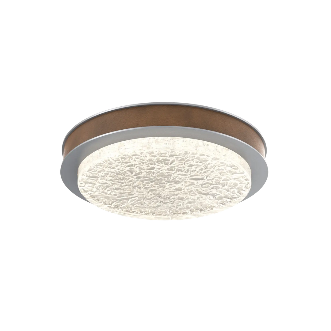 Hammerton Studio Iris Large Sconce / Flush Mount Classic Silver / Nutmeg Leather