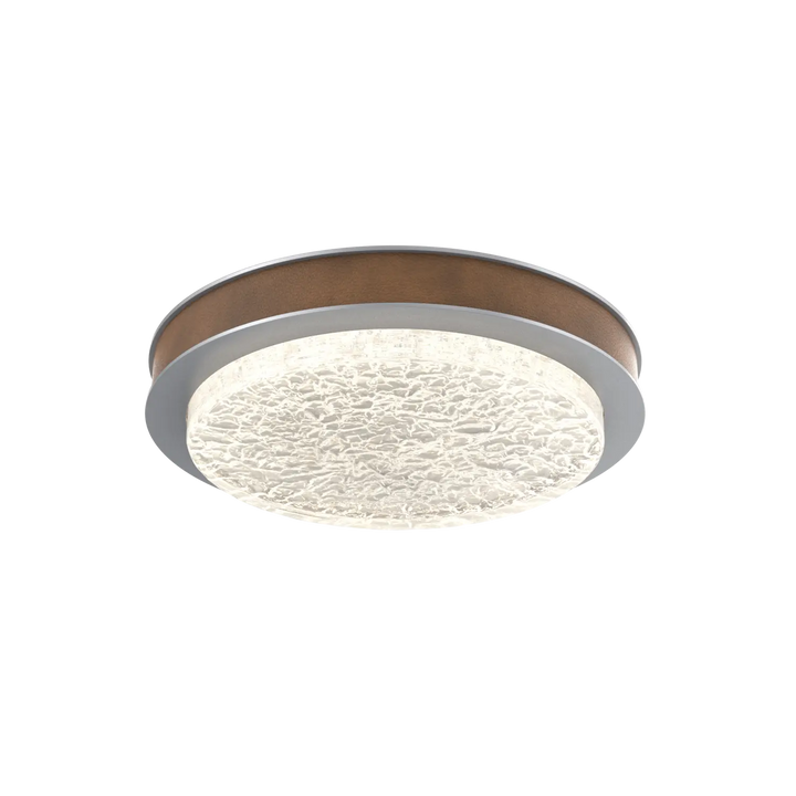Hammerton Studio Iris Large Sconce / Flush Mount Classic Silver / Nutmeg Leather