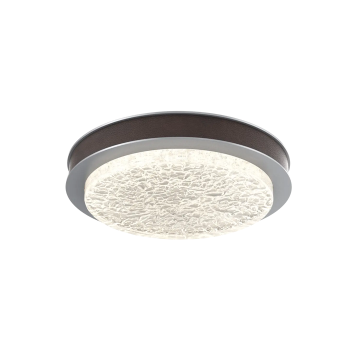 Hammerton Studio Iris Large Sconce / Flush Mount Classic Silver / Cocoa Leather