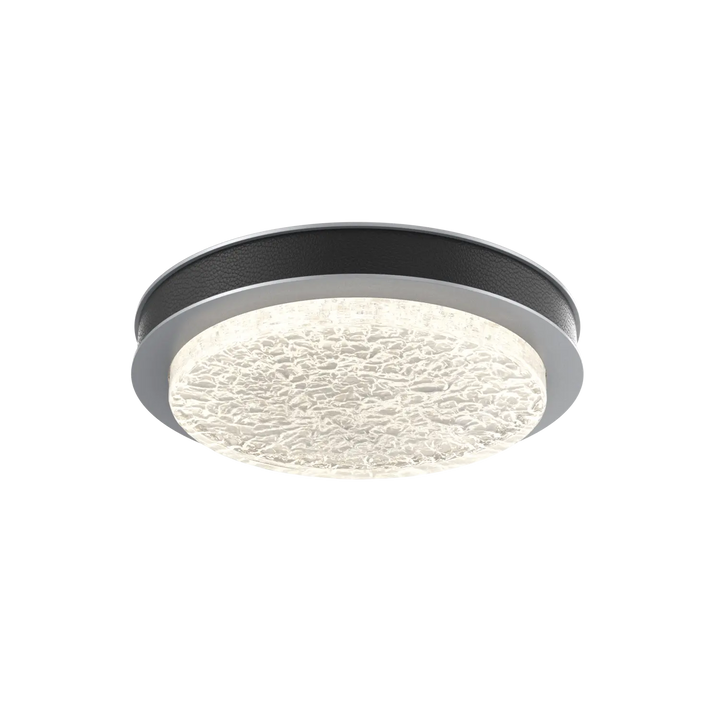 Hammerton Studio Iris Large Sconce / Flush Mount Classic Silver / Licorice Leather