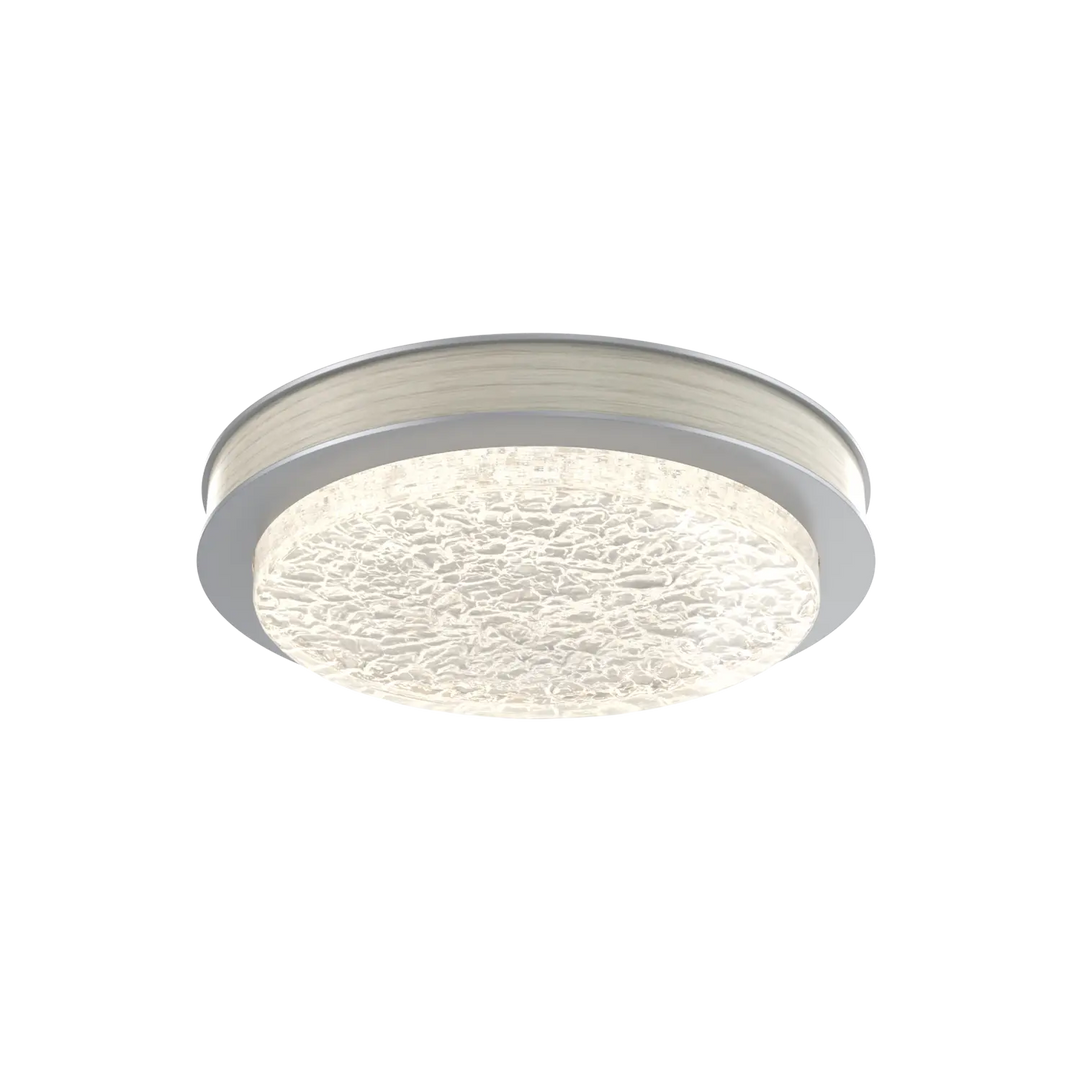 Hammerton Studio Iris Large Sconce / Flush Mount Classic Silver / Light Oak Wood