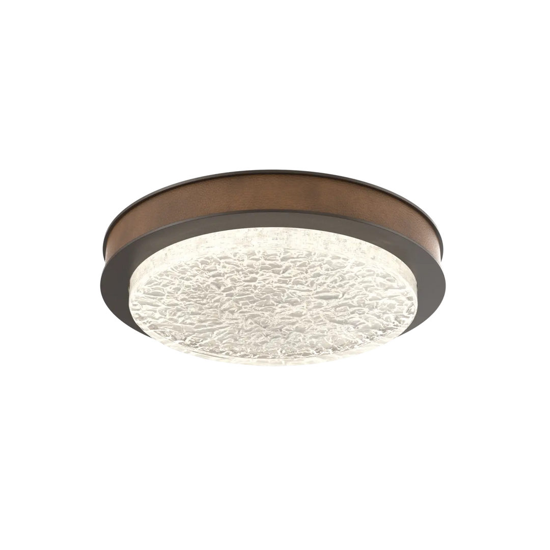 Hammerton Studio Iris Large Sconce / Flush Mount Flat Bronze / Nutmeg Leather