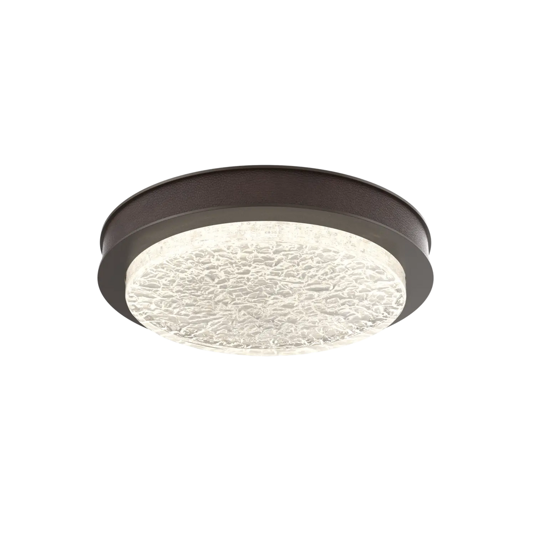 Hammerton Studio Iris Large Sconce / Flush Mount Flat Bronze / Cocoa Leather