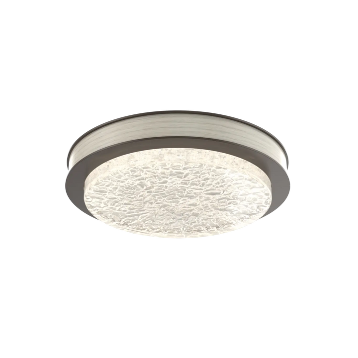 Hammerton Studio Iris Large Sconce / Flush Mount Flat Bronze / Light Oak Wood
