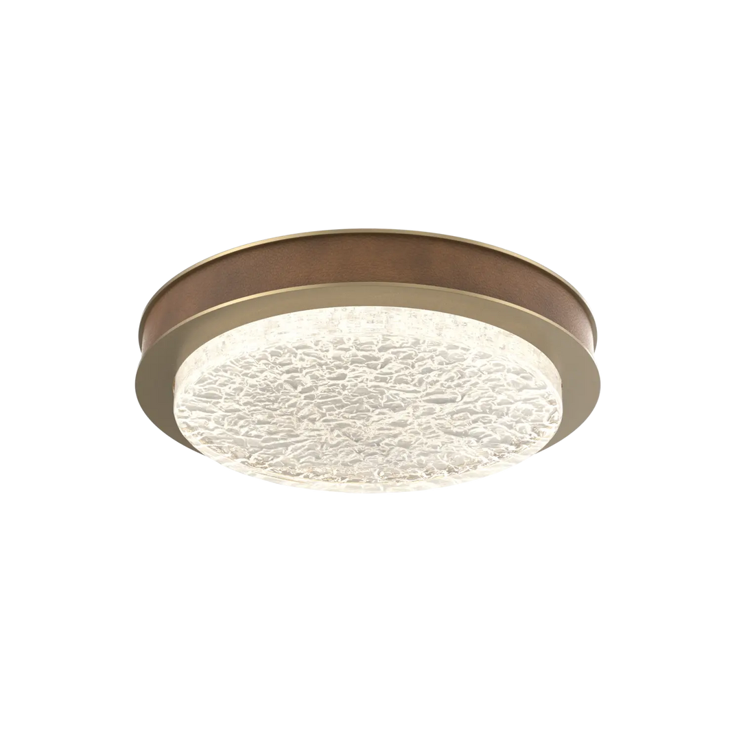Hammerton Studio Iris Large Sconce / Flush Mount Gilded Brass / Nutmeg Leather