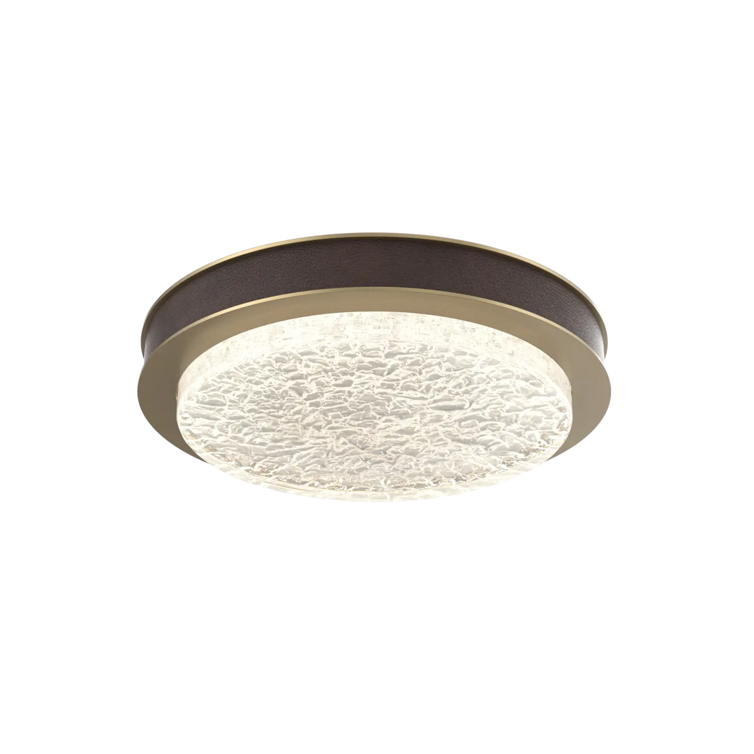 Hammerton Studio Iris Large Sconce / Flush Mount Gilded Brass / Cocoa Leather