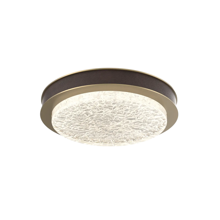 Hammerton Studio Iris Large Sconce / Flush Mount Gilded Brass / Cocoa Leather