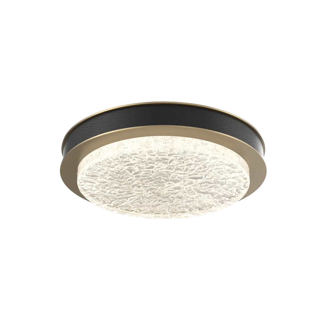 Hammerton Studio Iris Large Sconce / Flush Mount Gilded Brass / Licorice Leather