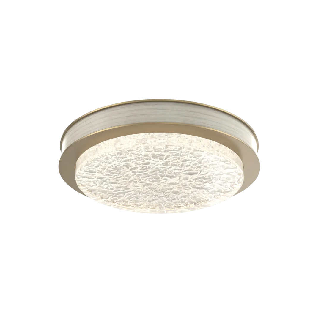 Hammerton Studio Iris Large Sconce / Flush Mount Gilded Brass / Light Oak Wood