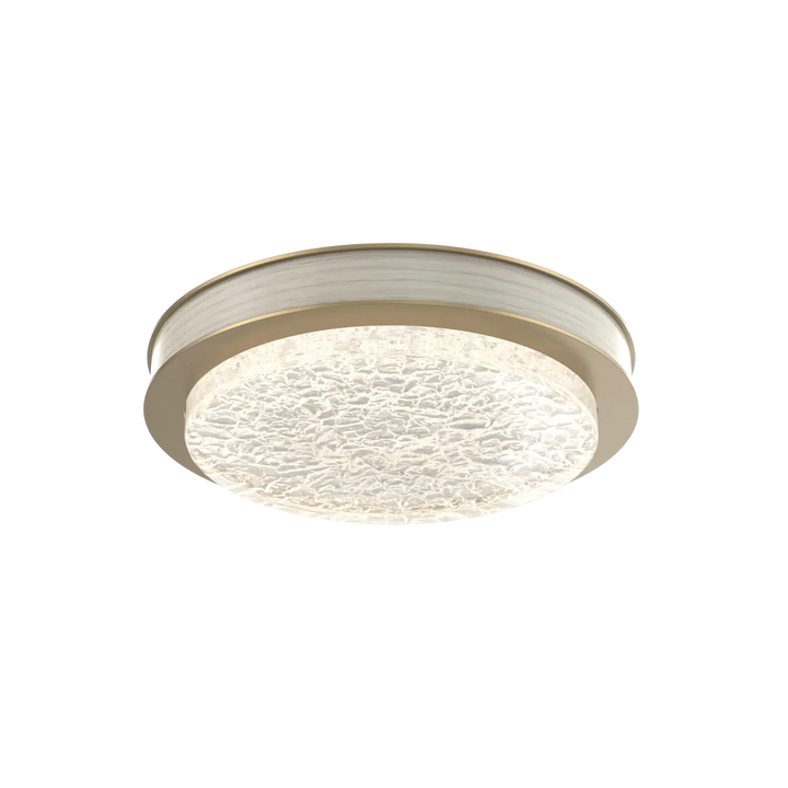 Hammerton Studio Iris Large Sconce / Flush Mount Gilded Brass / Light Oak Wood