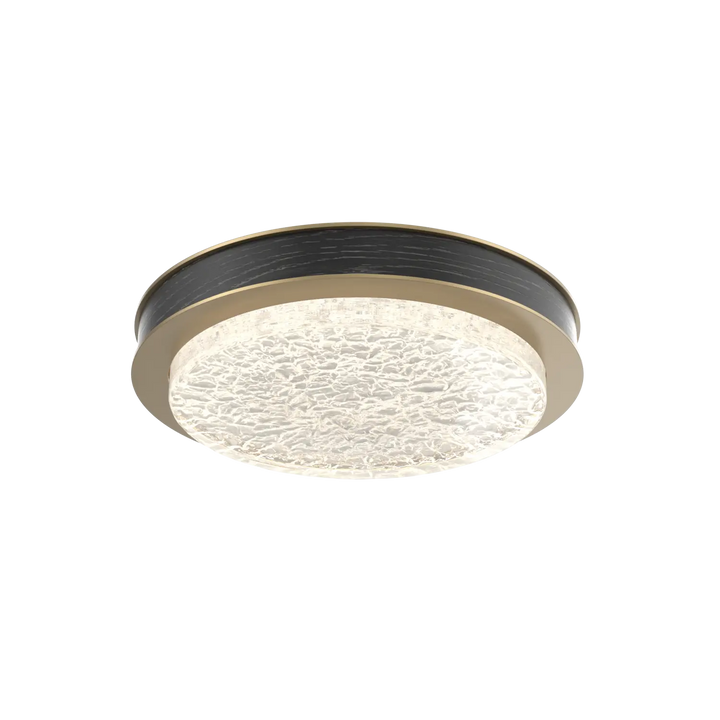 Hammerton Studio Iris Large Sconce / Flush Mount Gilded Brass / Dark Oak Wood