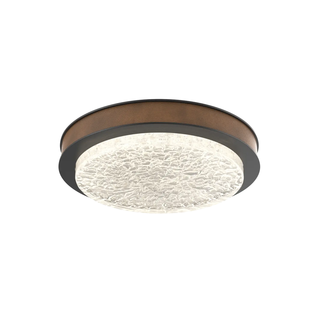 Hammerton Studio Iris Large Sconce / Flush Mount Matte Black / Nutmeg Leather