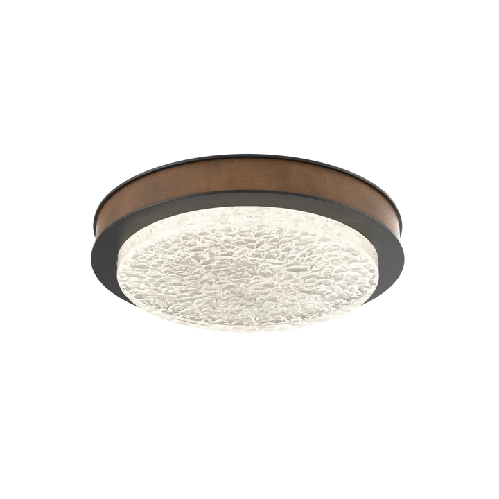 Hammerton Studio Iris Large Sconce / Flush Mount Matte Black / Nutmeg Leather