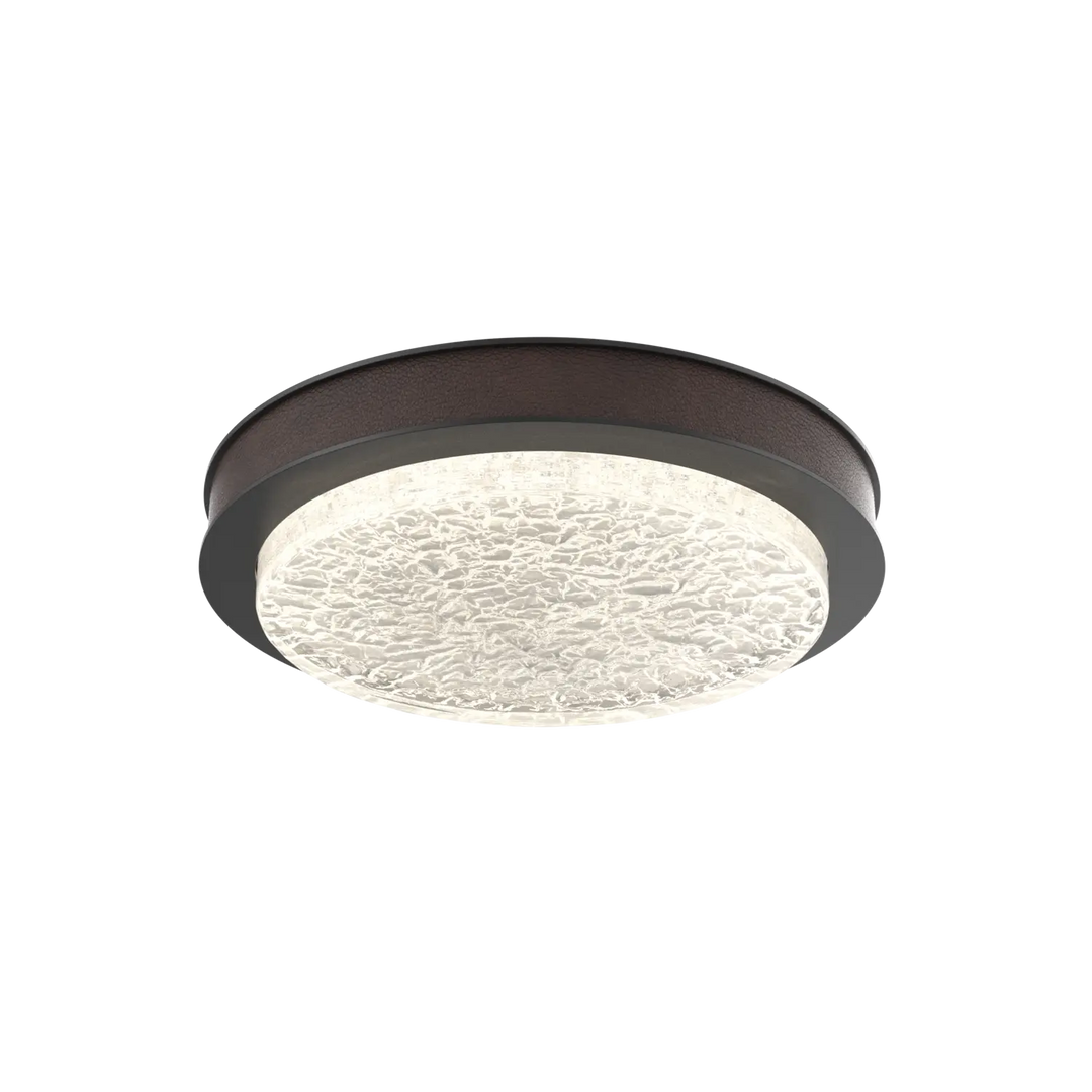 Hammerton Studio Iris Large Sconce / Flush Mount Matte Black / Cocoa Leather