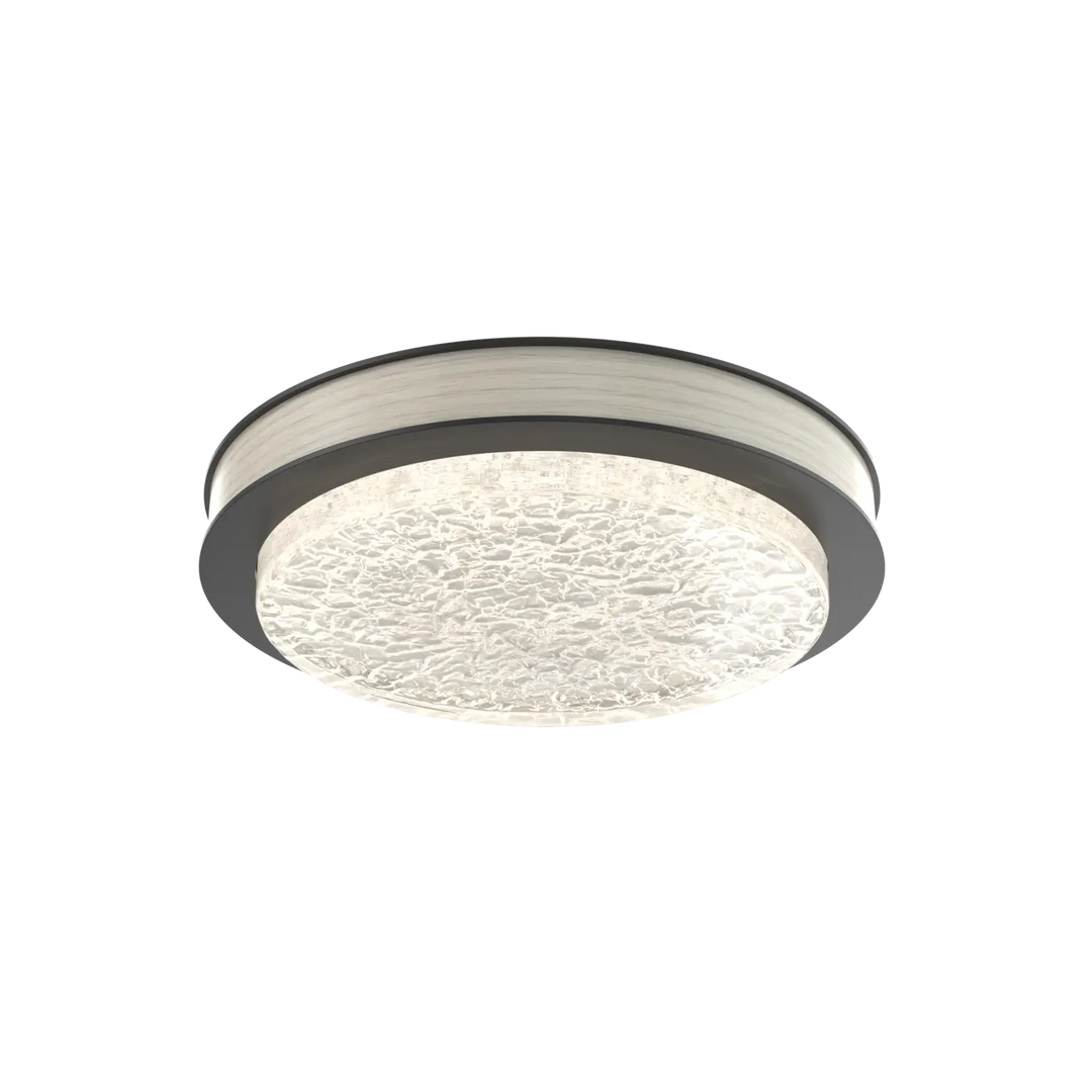 Hammerton Studio Iris Large Sconce / Flush Mount Matte Black / Light Oak Wood