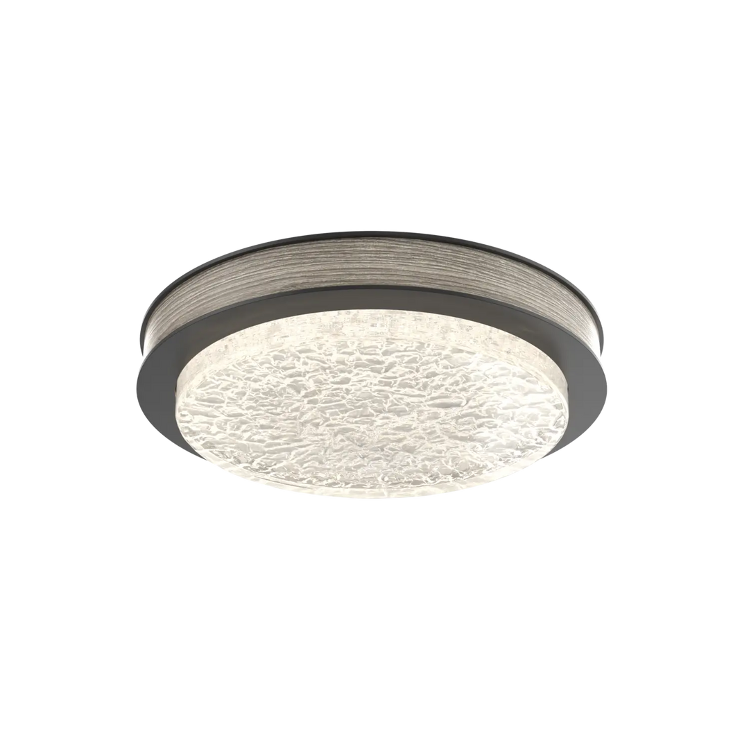 Hammerton Studio Iris Large Sconce / Flush Mount Matte Black / Ash Wood