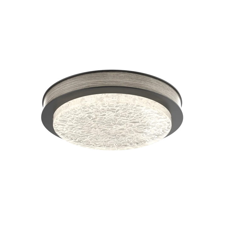 Hammerton Studio Iris Large Sconce / Flush Mount Matte Black / Ash Wood