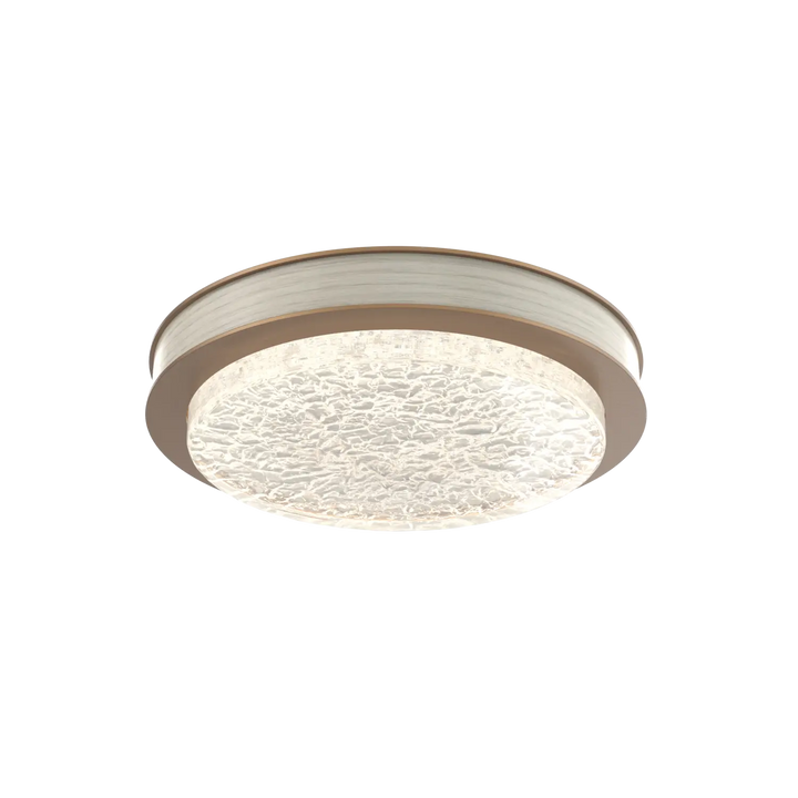 Hammerton Studio Iris Large Sconce / Flush Mount Novel Brass / Light Oak Wood